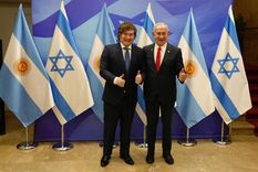 El presidente Javier Milei con el primer ministro israelí, Benjamin Netanyahu.