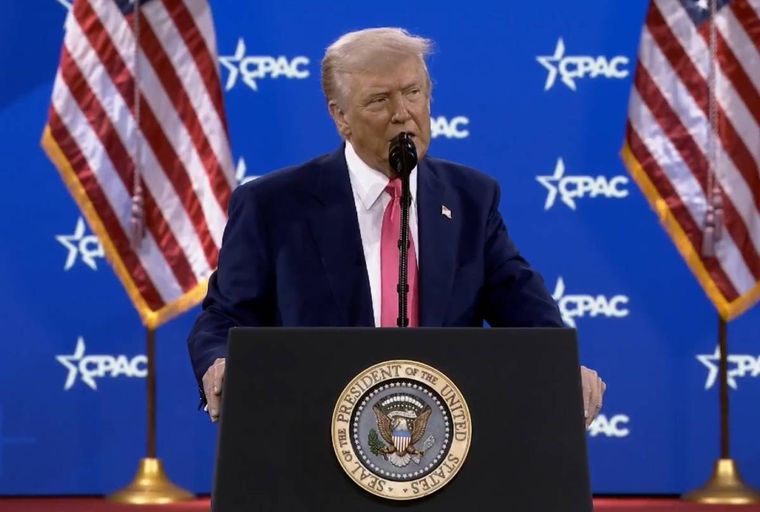 Donald Trump calificó como amigo a Javier Milei y lo felicitó en la CPAC. Foto: X