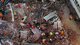 Impactante imagen del derrumbe. Foto: EFE