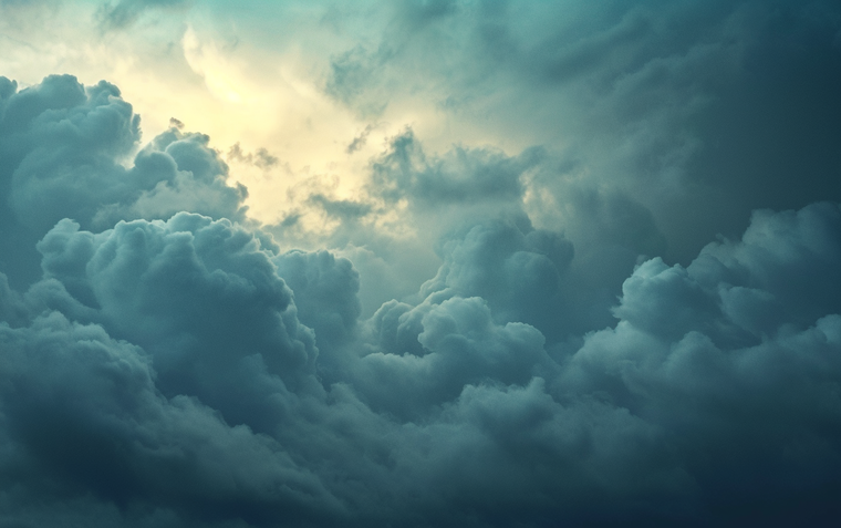 Las nubes y las tormentas seguirán presentes en Mendoza Foto: Imagen generada por Midjourney