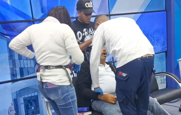 Un dirigente gremial estaba en un programa en vivo, cuando sufrió un infarto.