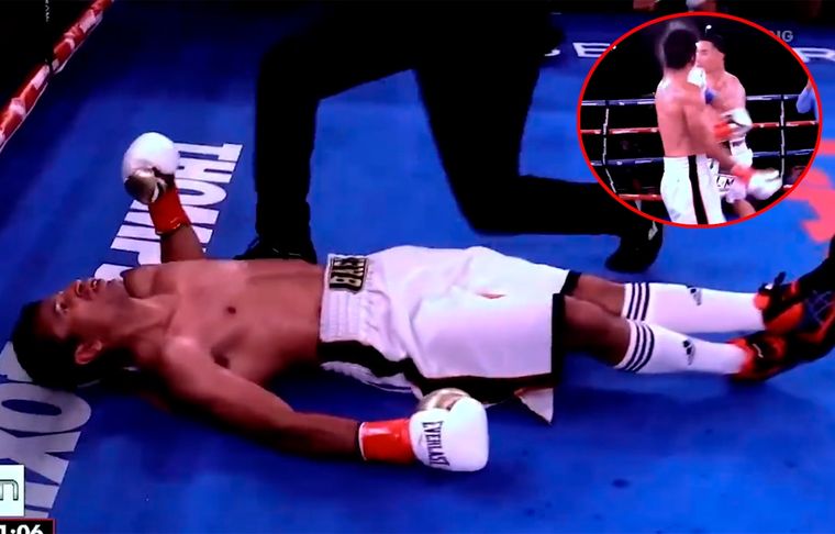 El venezolano Báez quedó inmóvil luego de que Torres le metiera una piña inesperada tras un choque de puños.