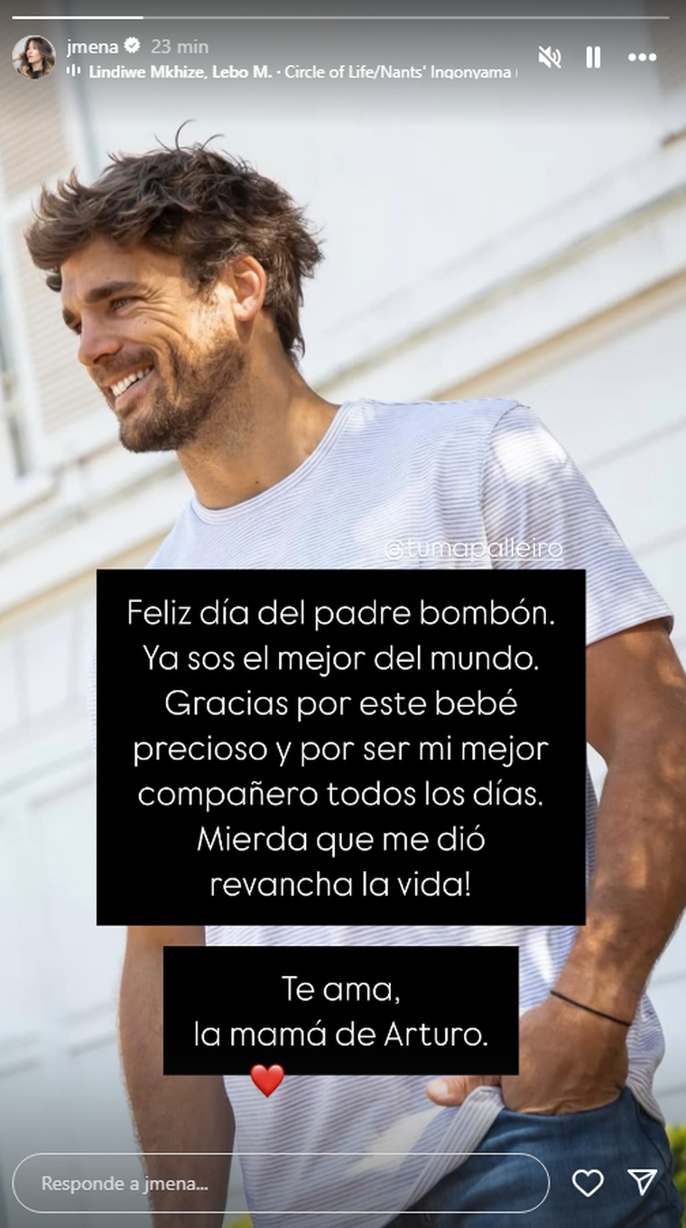 El posteo de Jimena Barón dedicado a su pareja. Foto: captura de pantalla Instagram/ @jmena. El posteo de Jimena Barón dedicado a su pareja. Foto: captura de pantalla Instagram/ @jmena.