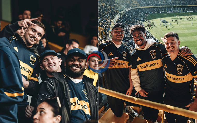 Los jugadores de la selección de Nueva Zelanda (All Blacks) presenciaron el empate por el Clausura y mostraron su experiencia en redes.