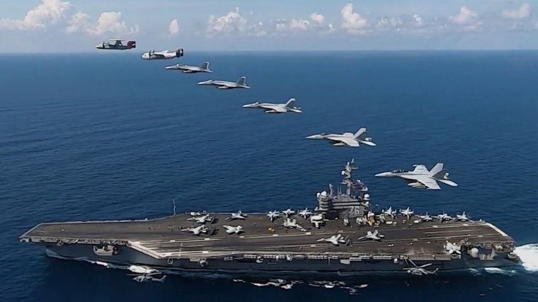 El USS Ronald Reagan, cerca de una zona de máxima tensión. Foto: Gagadget.
