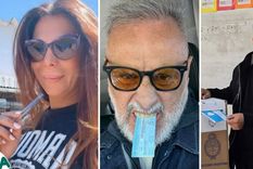 Los famosos votando este domingo. /Redes sociales
