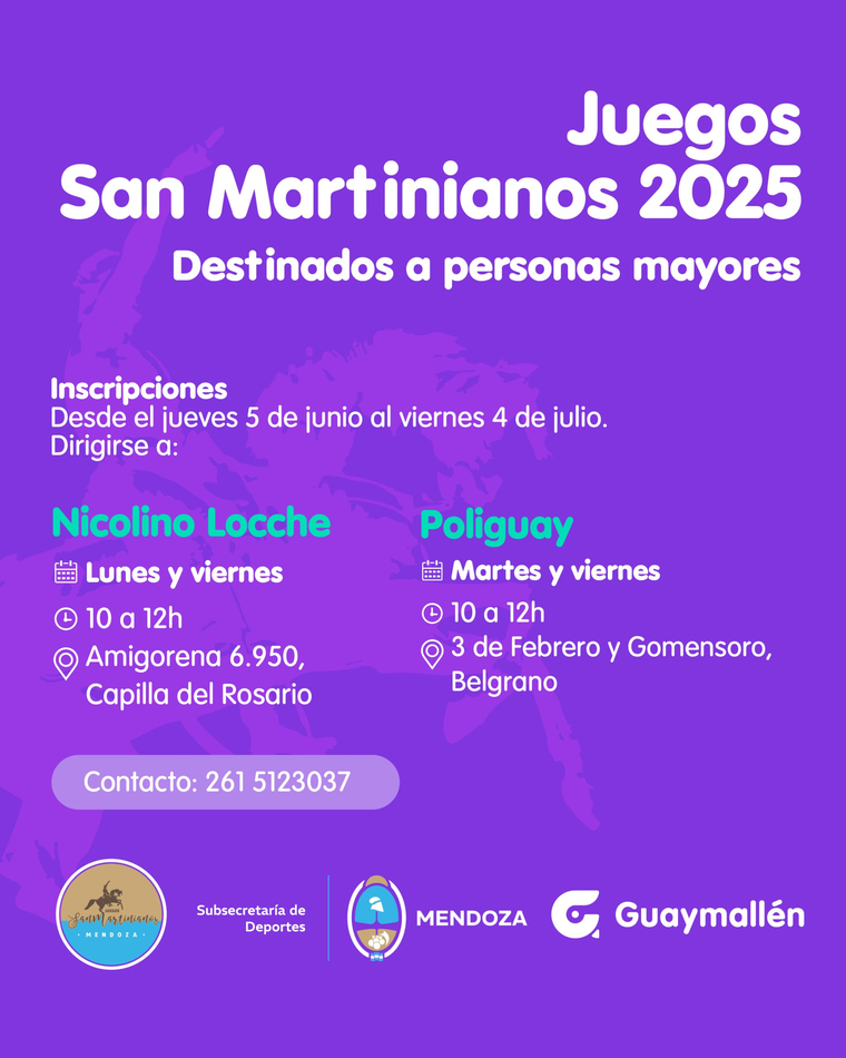 Las personas mayores también tendrán sus Juegos Sanmartinianos 2025 y ya pueden inscribirse Las personas mayores también tendrán sus Juegos Sanmartinianos 2025 y ya pueden inscribirse