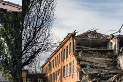 MDZol | Edificio escolar en Chernígiv, al norte de Ucrania. Foto: Gentileza Dimitar Dilkoff/AFP/Getty Images