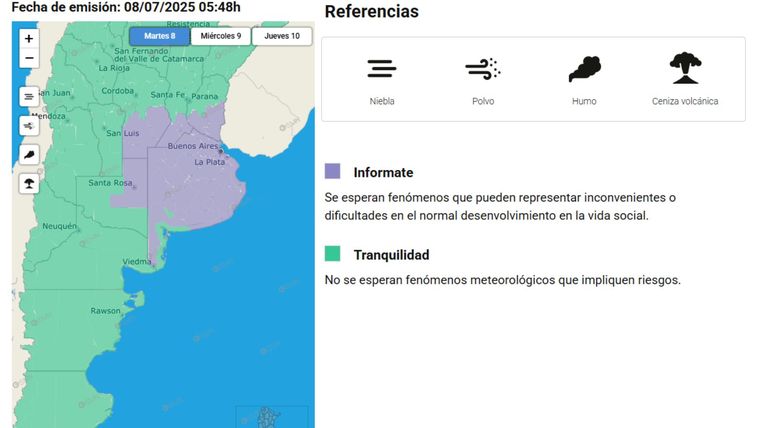 El alerta por niebla. El alerta por niebla.