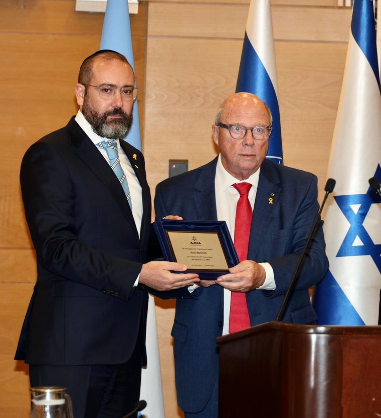 En la ceremonia, el Parlamento de Israel volvió a ratificar su amistad con Javier Milei. En la ceremonia, el Parlamento de Israel volvió a ratificar su amistad con Javier Milei.