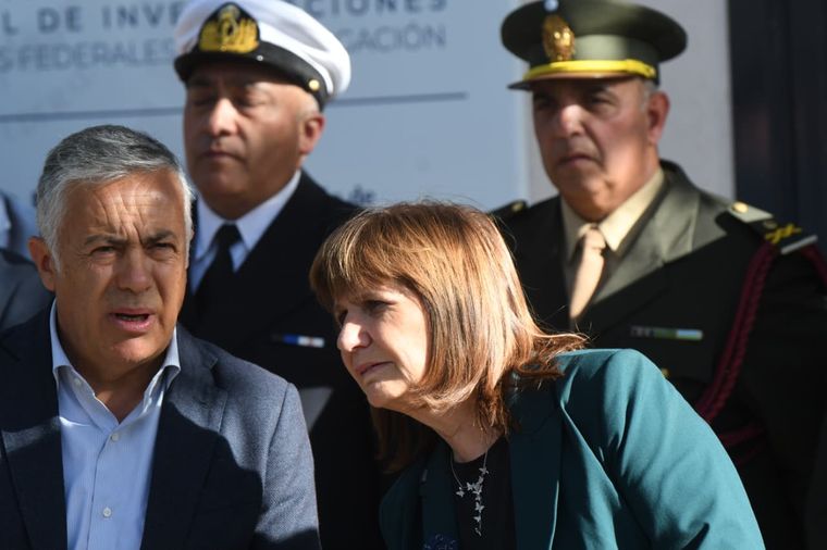 Patricia Bullrich durante el acto junto con Alfredo Cornejo.&nbsp;