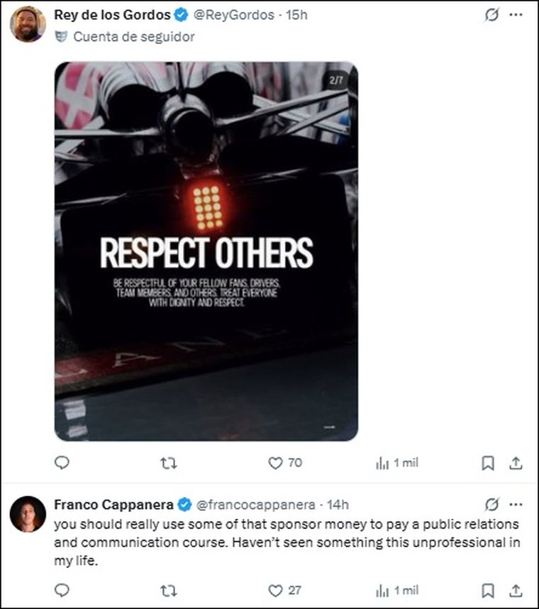 Los hinchas argentinos no tardaron en reaccionar al posteo de Alpine. Los hinchas argentinos no tardaron en reaccionar al posteo de Alpine.