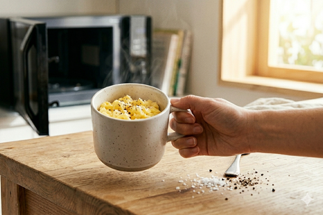Cocinar huevos en microondas es una de las tendencias más prácticas en cocina. Foto: Gemini IA Cocinar huevos en microondas es una de las tendencias más prácticas en cocina. Foto: Gemini IA