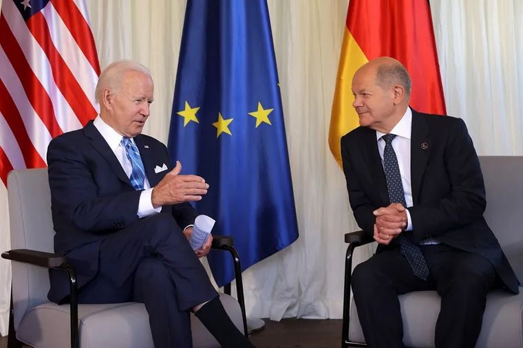 Joe Biden y Olaf Scholz Foto: EFE