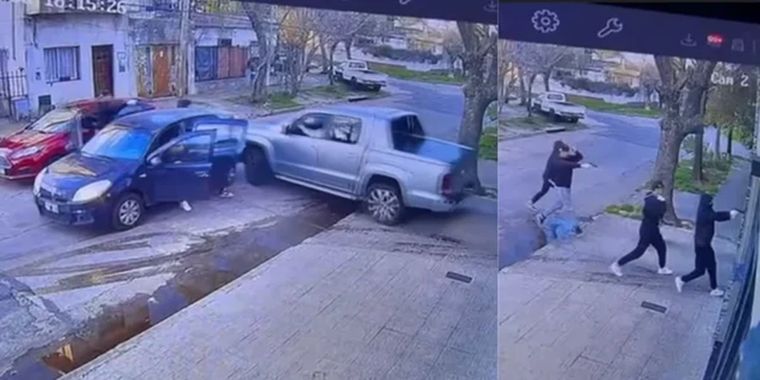 Las víctimas lograron huir, pero uno de los disparos de los asaltantes alcanzó el paragolpes trasero del auto. Foto: NA