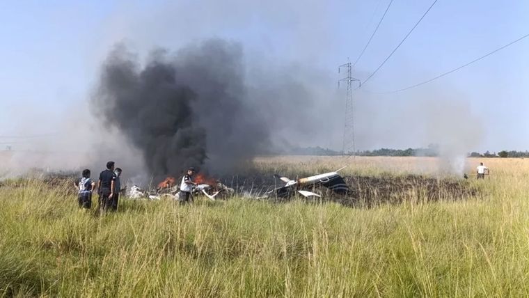 El helicóptero cayó en Ituzaingó. Foto: NA