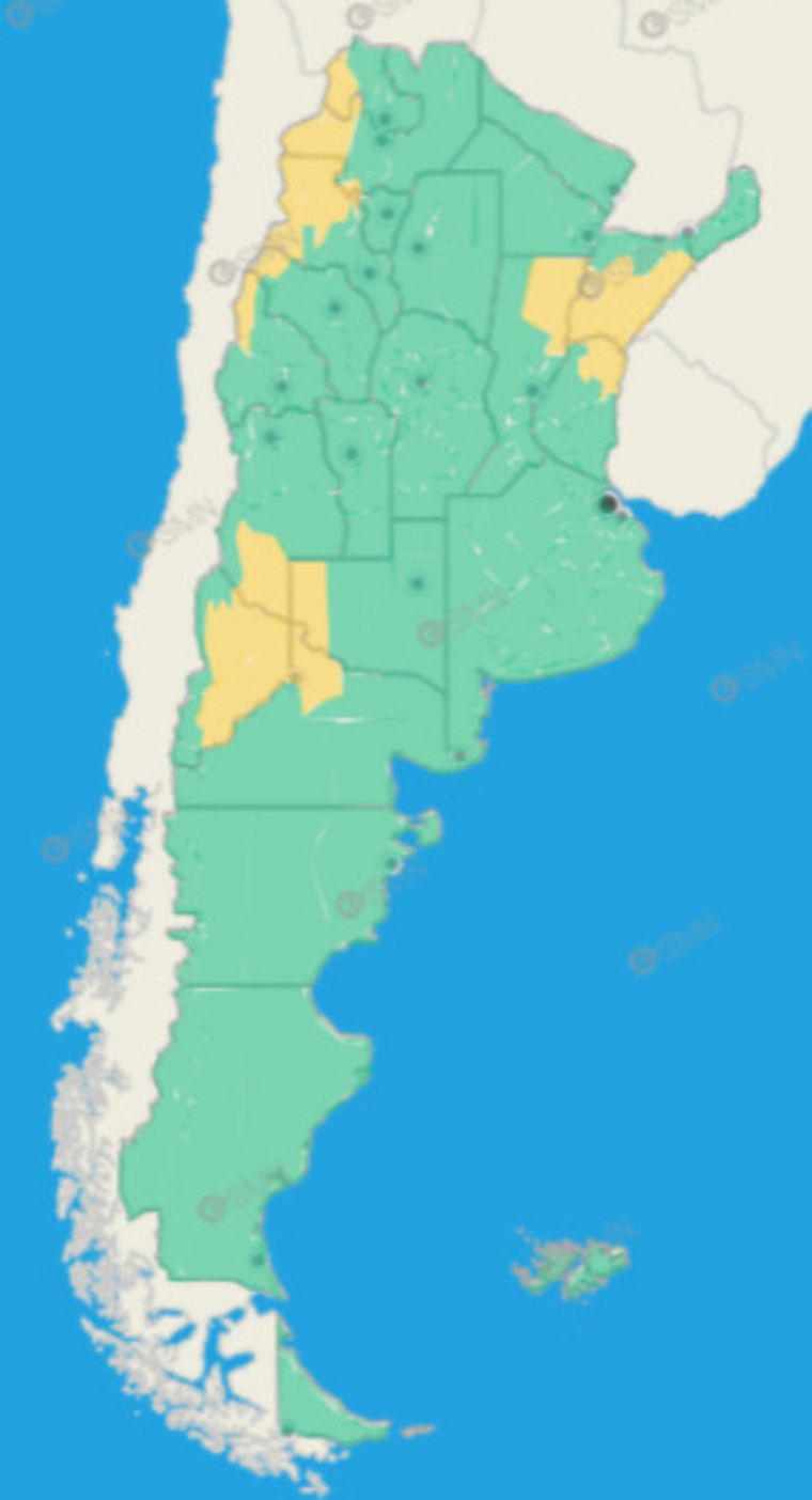 El SMN anunció alerta amarilla en varias provincias. El SMN anunció alerta amarilla en varias provincias.