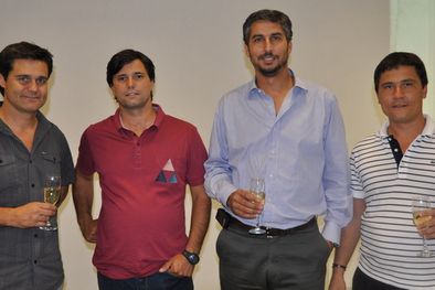 MDZol | Pablo Lledó -Maxi Mall-, Sebastián Catalani -Adidas-, Christian Bottaro -Lady Stork- y el gerente de la firma, Gonzalo Gallego. Foto: Pachy Reynoso/MDZ