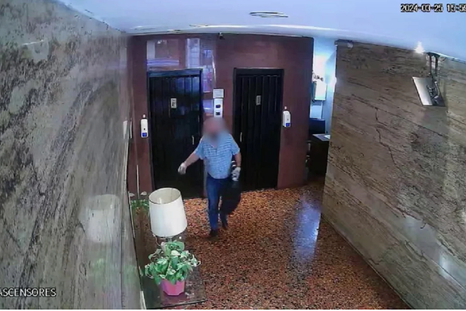 El detenido captado por las cámaras de seguridad Foto: captura de video