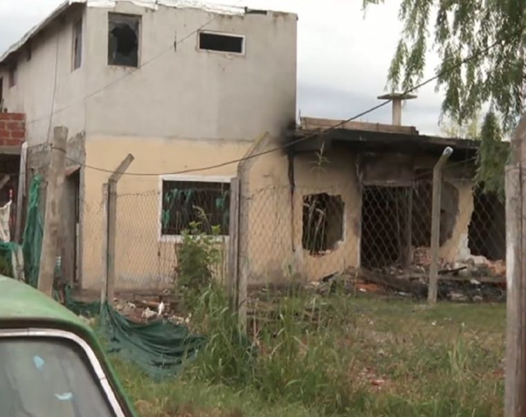 La casa donde la nena de 7 años fue golpeada, abusada y asesinada en General Rodríguez Foto: Captura de video