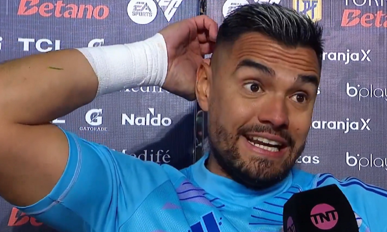 El arquero habló tras la igualdad en La Plata. Foto: Captura