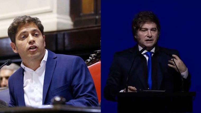 Axel Kicillof y Javier Milei