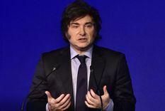 Javier Milei cerró hoy el Coloquio de IDEA con un mensaje presidencial a su manera Foto: NA