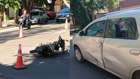 El accidente tuvo lugar en Godoy Cruz cuando una moto chocó con el costado de un auto. El accidente tuvo lugar en Godoy Cruz cuando una moto chocó con el costado de un auto.