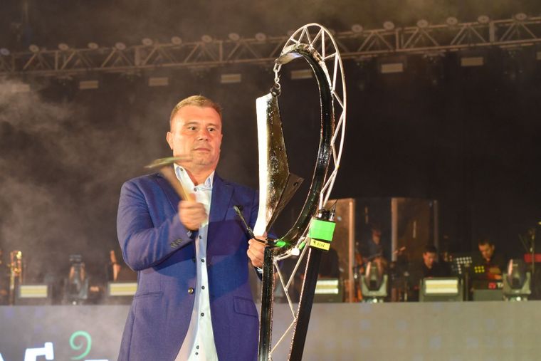 Diego Costarelli y la Vendimia de Godoy Cruz sin autoridades.&nbsp;