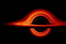 Visualización de un agujero negro hecha por la NASA.