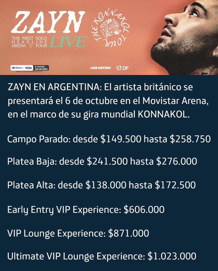 Los fans podrán adquirir sus entradas con beneficios de hasta 6 cuotas sin interés. Los fans podrán adquirir sus entradas con beneficios de hasta 6 cuotas sin interés.