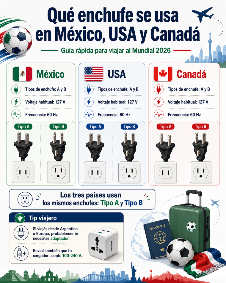 Documentos, cargadores y ropa cómoda serán claves para viajar al Mundial 2026 sin problemas. Documentos, cargadores y ropa cómoda serán claves para viajar al Mundial 2026 sin problemas.