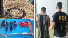 Municiones, armas y cables, parte del secuestro en la causa por el robo de cobre en yacimientos petroleros de Maipú. Municiones, armas y cables, parte del secuestro en la causa por el robo de cobre en yacimientos petroleros de Maipú.
