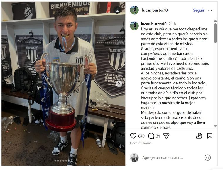 Bustos se despidió de Gimnasia. Bustos se despidió de Gimnasia. 