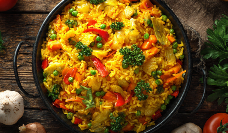 Receta de arroz con azafrán y verduras