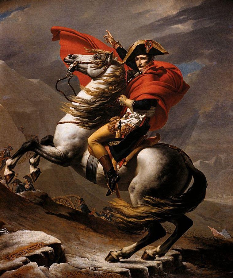 Napoleón Bonaparte, en una de las pinturas más conocidas que lo retratan. Napoleón Bonaparte, en una de las pinturas más conocidas que lo retratan.