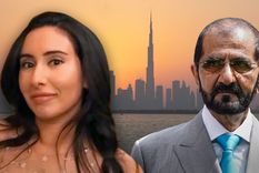 La princesa Latifa Al Maktoum y su padre, al fondo, Dubai. Foto: BBC