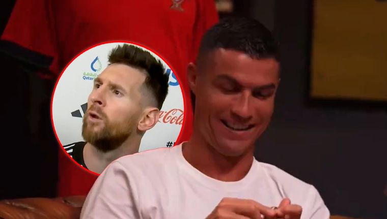 Cristiano copió la icónica frase de Messi. Foto: Capturas UR Cristiano y TyC Sports