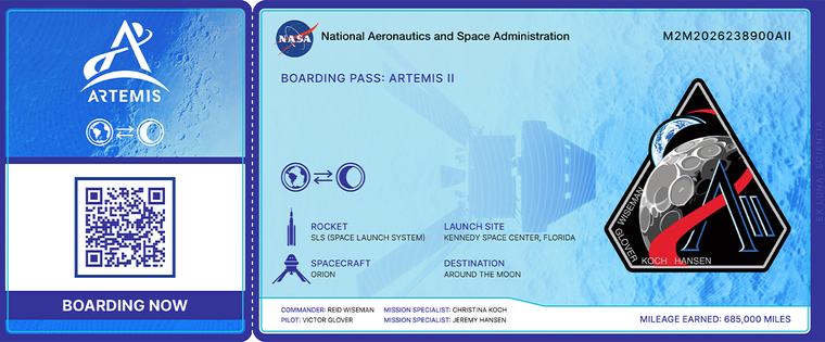 Así se ve la tarjeta de embarque digital de Artemis II que entrega la NASA una vez completado el registro para enviar tu nombre a la Luna. Así se ve la tarjeta de embarque digital de Artemis II que entrega la NASA una vez completado el registro para enviar tu nombre a la Luna.