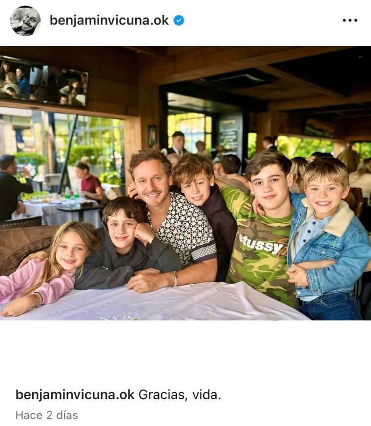 Benjamín Vicuña pasó el día del padre junto a sus hijos. Foto: Archivo