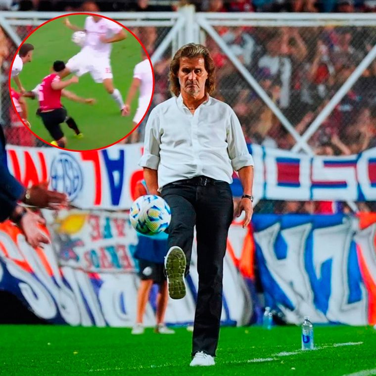 Insúa opinó sobre la polémica jugada y dijo que la pelota pegó en el muslo. Foto: archivo