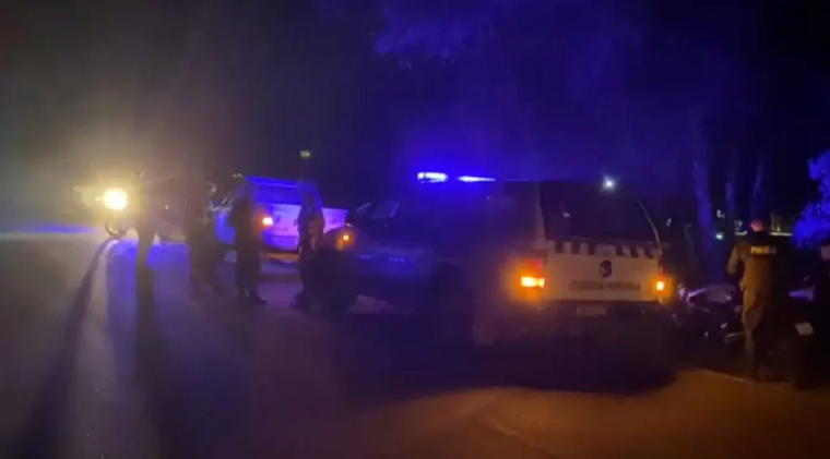 La escena policial tras el asalto Foto: Gentileza