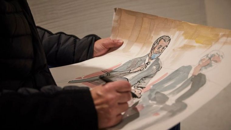 El expresidente francés Nicolás Sarkozy en el banquillo de los acusados.