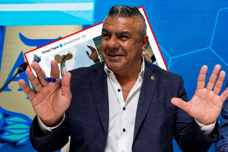 Chiqui Tapia y una respuesta picante en Twitter con Messi y Maradona como protagonistas.