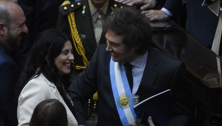 Marcela Pagano estuvo presente en el discurso de inicio de sesiones ordinarias de Milei. Foto: Juan Mateo Aberastain Zubimendi / MDZ.