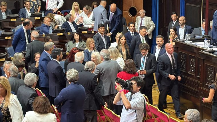 Estela de Carlotto entró al recinto y los legisladores peronistas, funcionarios, intendentes y sindicalistas la recibieron con un cerrado aplauso. Estela de Carlotto entró al recinto y los legisladores peronistas, funcionarios, intendentes y sindicalistas la recibieron con un cerrado aplauso.