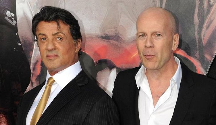 Indestructibles Sylvester Stallone y Bruce Willis trabajaron juntos en la famosa saga