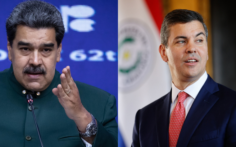 Nicolás Maduro y Santiago Peña. Foto: Agencia EFE