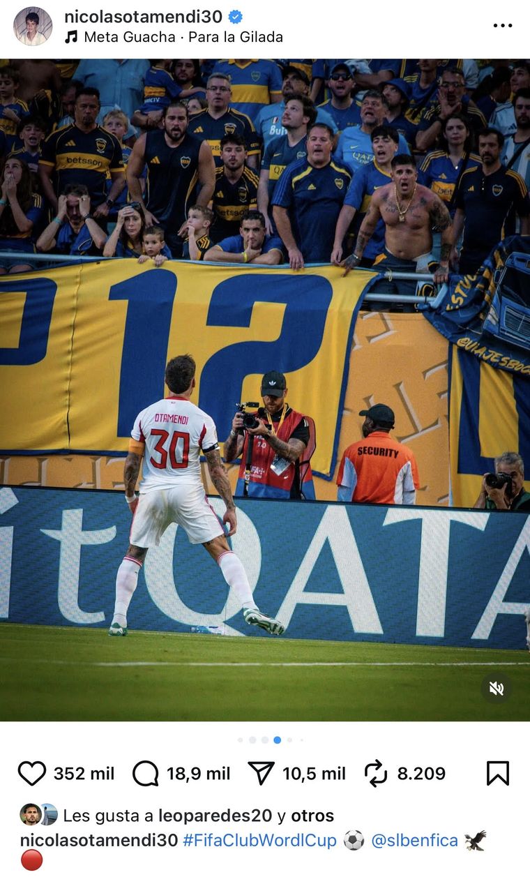 El posteo desafiante de Otamendi que recibió el El posteo desafiante de Otamendi que recibió el