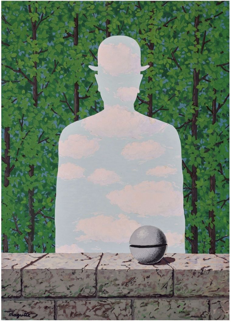 René Magritte, “La Bella promenade”. René Magritte, “La Bella promenade”.
